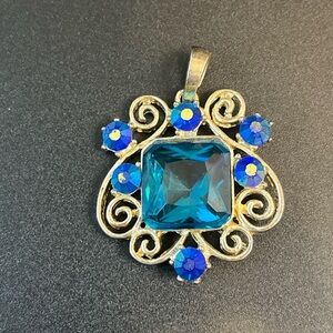 Elegant Blue and Silver Pendant